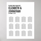 Poster Graphique de siège Mariage de typographie simple e (Devant)