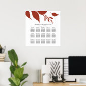 Poster GRAPHIQUE DE SIÈGE mariage Élégant Burnt Orange Fe (Bureau à domicile)