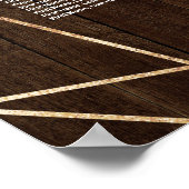 Poster Graphique de siège Mariage en bois rustique géomét (Coin)