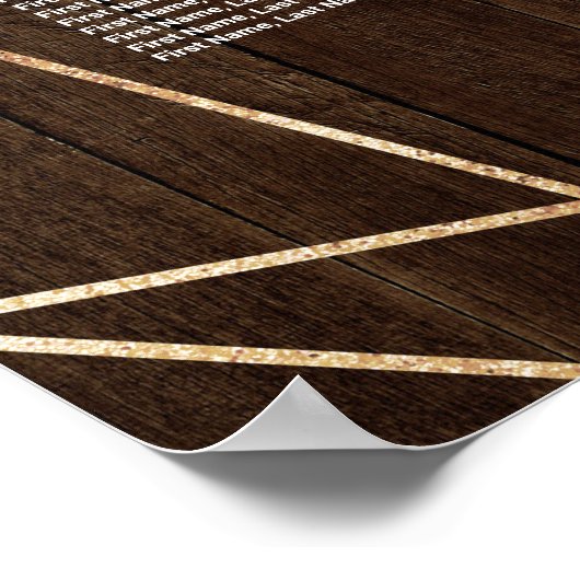 Poster Graphique de siège Mariage en bois rustique géomét (Coin)