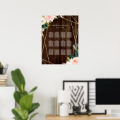 Poster Graphique de siège Mariage en bois rustique géomét (Bureau à domicile)