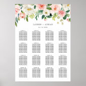 Poster Graphique de siège Mariage en fleur rose pâle (Devant)