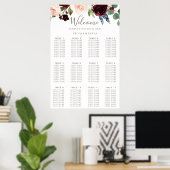 Poster Graphique de siège Mariage Fleurs Classiques (Bureau à domicile)