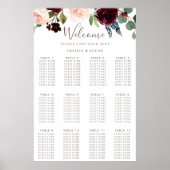 Poster Graphique de siège Mariage Fleurs Classiques (Devant)