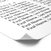 Poster Graphique de siège Mariage floral à fleurs blanche (Coin)