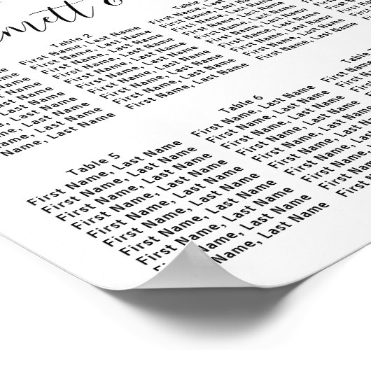 Poster Graphique de sièges à 8 tables pour Mariage rose p (Coin)