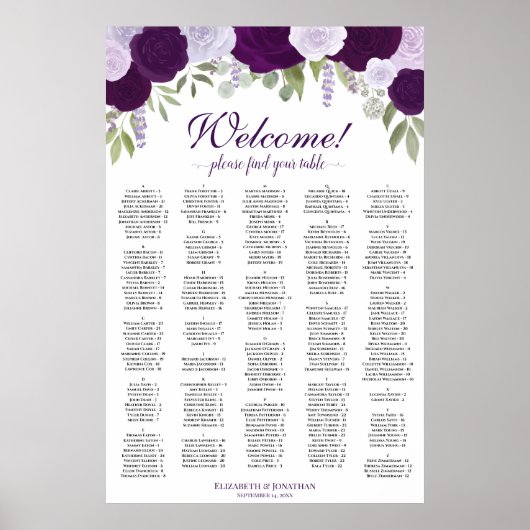 Poster Graphique de sièges alphabétiques verticaux Rose v (Devant)