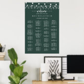 Poster Graphique de sièges alphabétiques verts (Bureau à domicile)