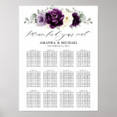 Poster Graphique de sièges blanc blanc de prune violette  (Devant)