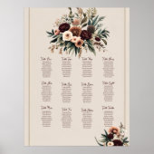 Poster Graphique de sièges Boho Florals (Devant)