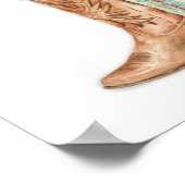 Poster Graphique de sièges de cowboy de pousses florales  (Coin)