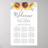 Poster Graphique de sièges de la table en fleurs de tourn (Devant)