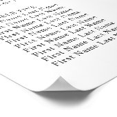 Poster Graphique de sièges de Mariage de automne floral r (Coin)