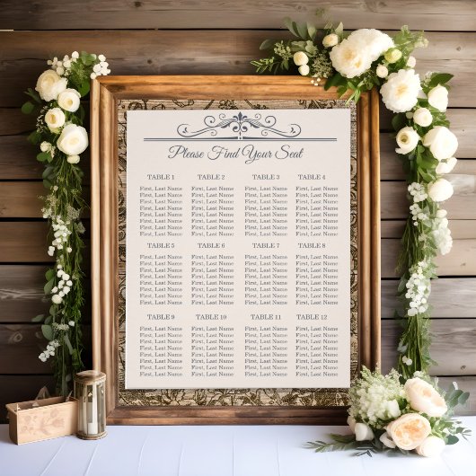 Poster Graphique de sièges de Mariage en fibre rustique