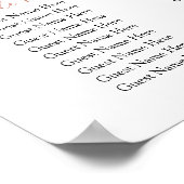 Poster Graphique de sièges de Mariage floral (Coin)