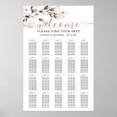 Poster Graphique de sièges de Mariage floral (Devant)