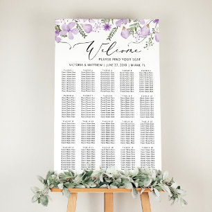 Poster Graphique de sièges de Mariage Floral Rustique Chi