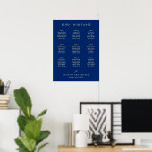 Poster Graphique de sièges de mariage Navy et Crème Class (Bureau à domicile)