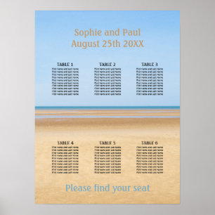Poster Graphique de sièges de mariage sur la plage à 6 ta