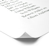 Poster Graphique de Sièges de Table 20 Script Vert Sauge (Coin)