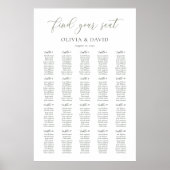 Poster Graphique de Sièges de Table 20 Script Vert Sauge (Devant)