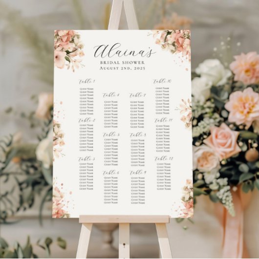 Poster Graphique de sièges | Fête des mariées Brunch & Bu