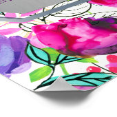 Poster Graphique de sièges floral moderne de couleur rose (Coin)