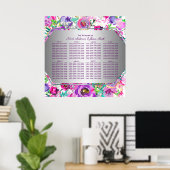 Poster Graphique de sièges floral moderne de couleur rose (Bureau à domicile)