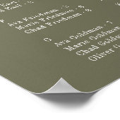 Poster Graphique de sièges imprimable vert olive chic mod (Coin)