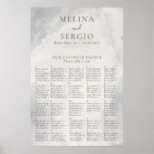Poster Graphique de sièges Mariage alphabétique classique (Devant)