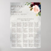 Poster Graphique de sièges Mariage alphabétique classique (Devant)