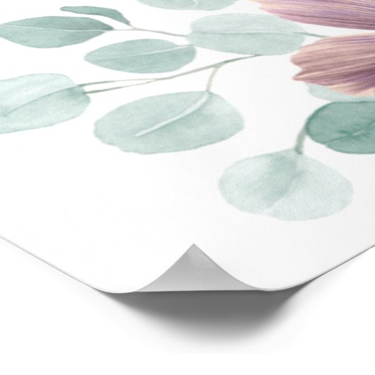 Poster Graphique de sièges Mariage de fleurs de mauve et (Coin)