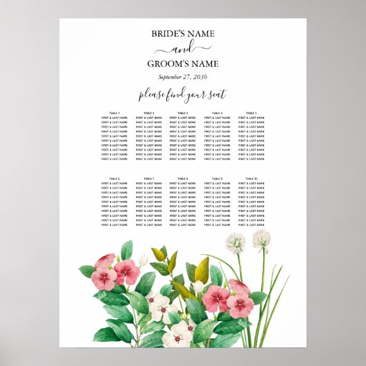 Poster Graphique de sièges Mariage de périphérique fleur  (Devant)