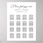 Poster Graphique de sièges Mariage de script élégant (Devant)
