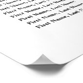 Poster Graphique de sièges Mariage de script élégant (Coin)