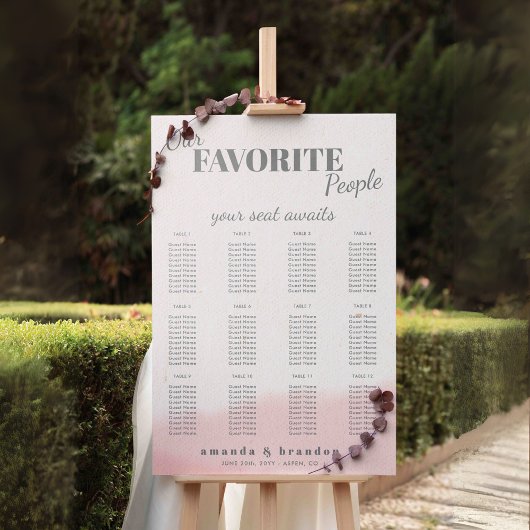 Poster Graphique de sièges Mariage de script en gras et e