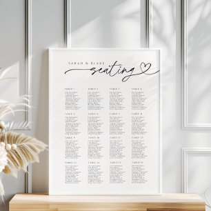 Poster Graphique de sièges Mariage de typographie de scri