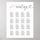 Poster Graphique de sièges Mariage de typographie de scri (Devant)