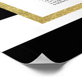 Poster Graphique de sièges Mariage en bandes noir et blan (Coin)