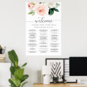Poster Graphique de sièges Mariage en fleurs blanches 24x (Bureau à domicile)