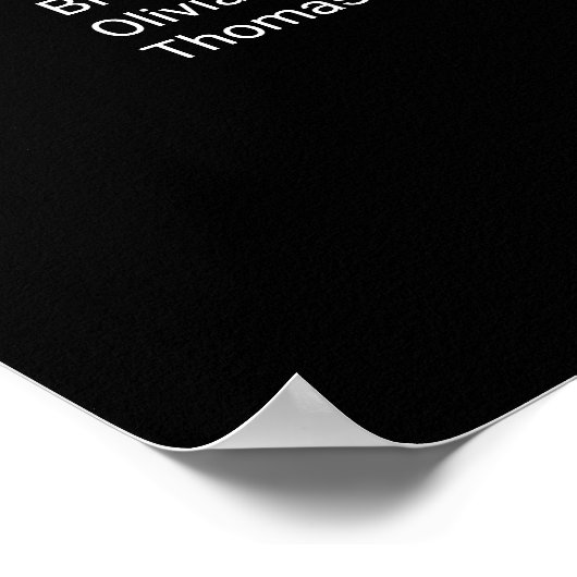 Poster Graphique de sièges Mariage simple Noir 9 tables é (Coin)