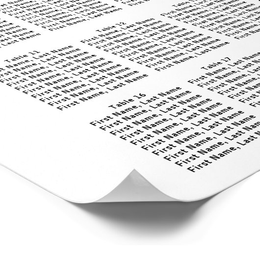 Poster Graphique de sièges Mariages à 20 tables rose-prun (Coin)