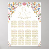 Poster Graphique de sièges Mariages de fleurs de jardin c (Devant)