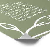 Poster Graphique de sièges Mariages floraux du Boho vert (Coin)