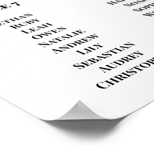 Poster Graphique de sièges modifiable (Coin)