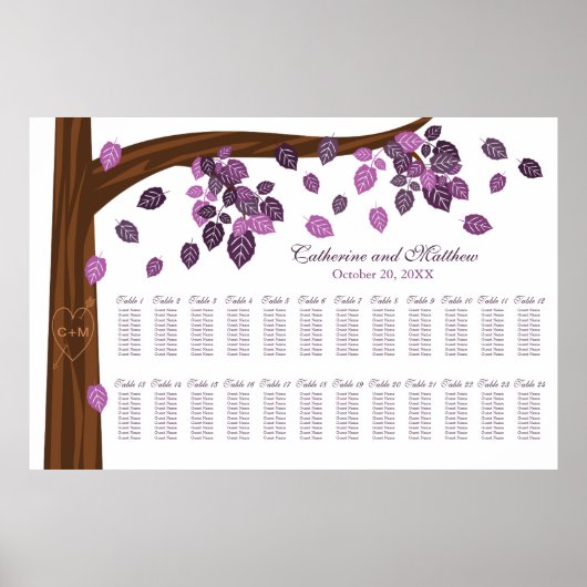 Poster Graphique de sièges pour Mariage d'automne pour au (Devant)