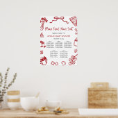 Poster Graphique de sièges pour pizza italienne moderne d (Cuisine)