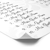 Poster Graphique de table avec garniture rouge en damas n (Coin)