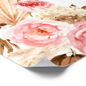 Poster Graphique de table bohème floral Herbe des Pampas (Coin)