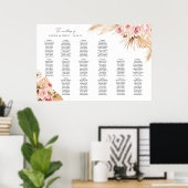 Poster Graphique de table bohème floral Herbe des Pampas (Bureau à domicile)